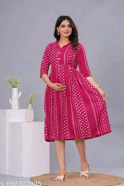 Maternity feeding dress beautiful gown two side zip